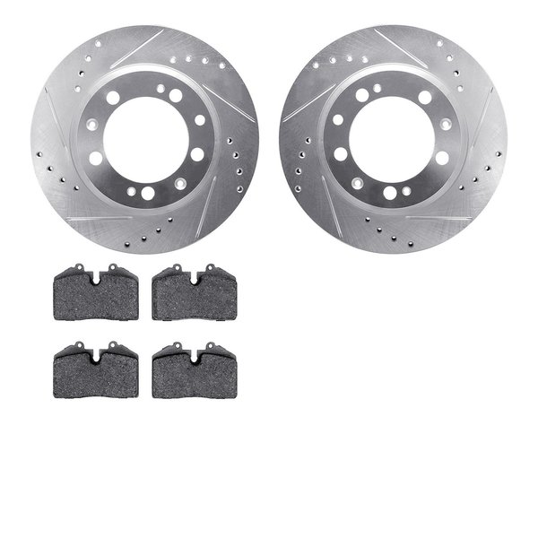 Dynamic Friction Co 7502-02095, Rotors-Drilled and Slotted-Silver with 5000 Advanced Brake Pads, Zinc Coated 7502-02095